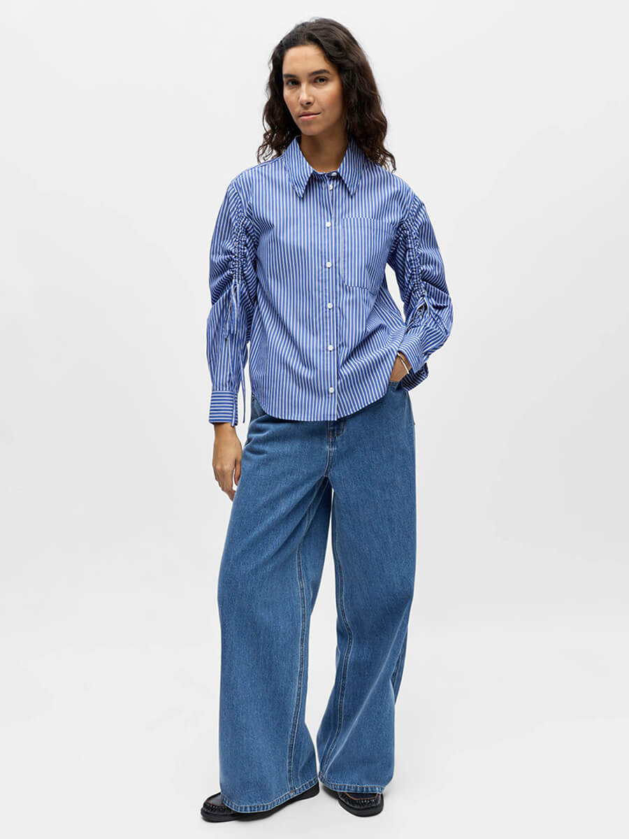 OBJECT Jio Ruched Sleeve Shirt