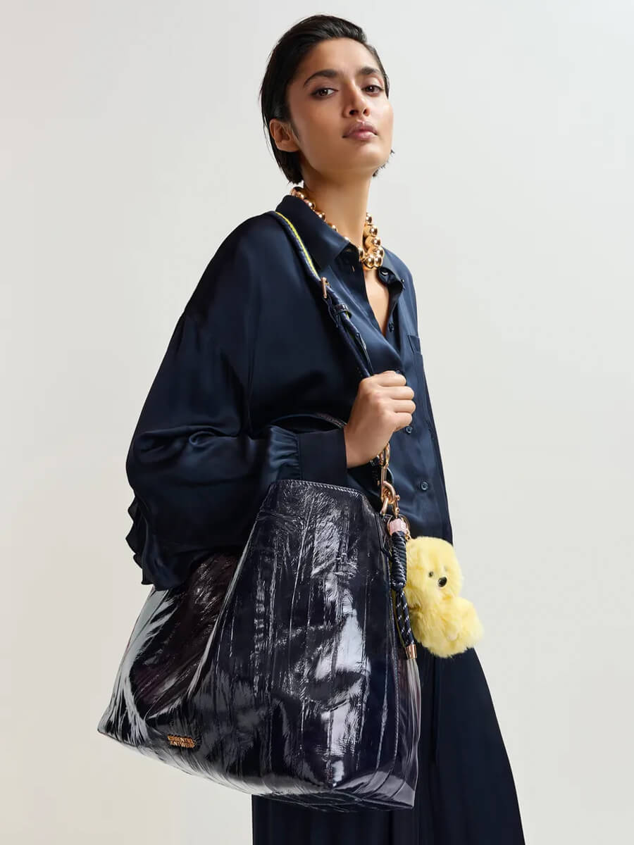 Essentiel Antwerp Jistalo Shopper Printed Bag - Navy