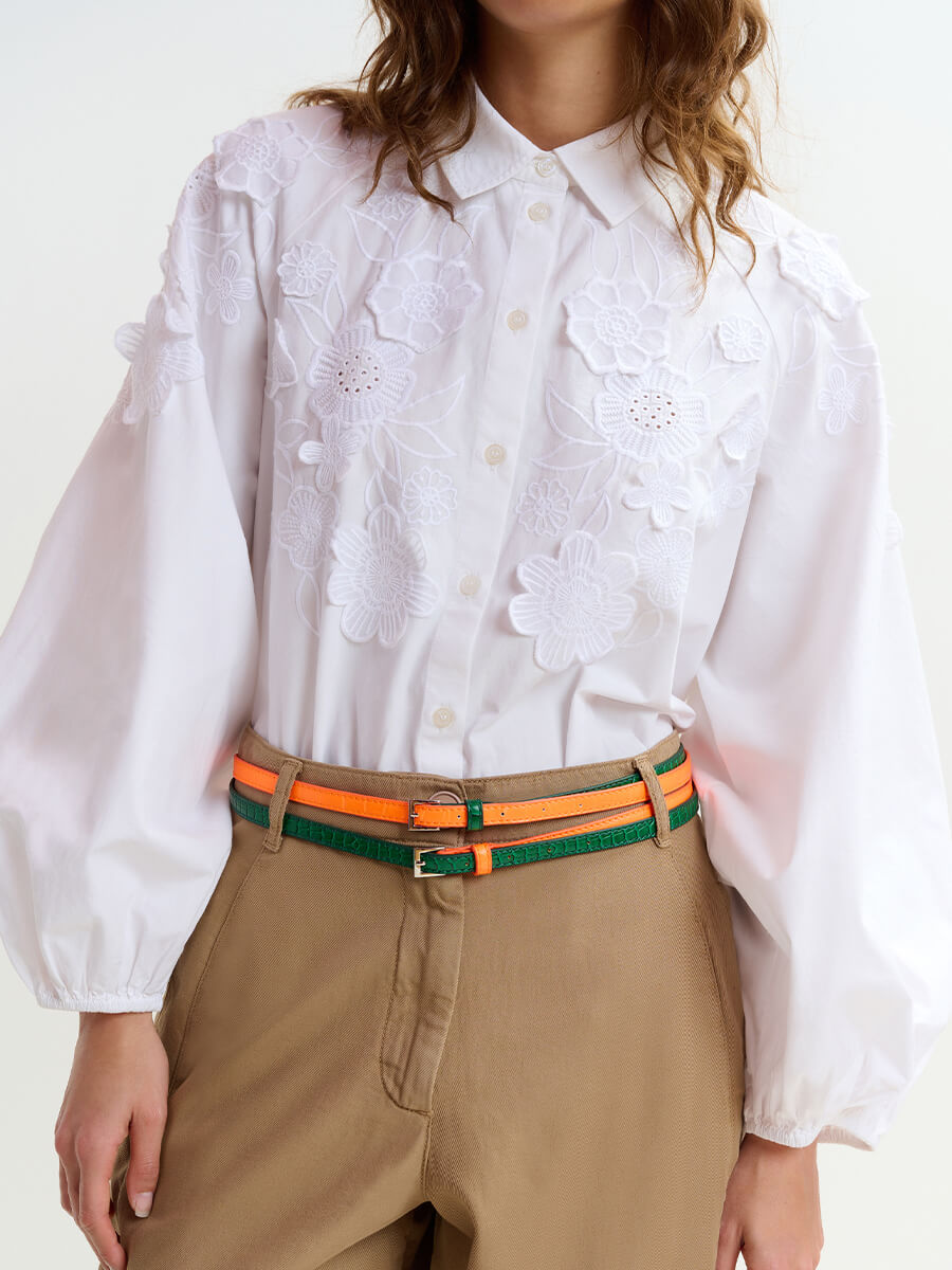 Essentiel Antwerp Joella Appliqué Flower Shirt - White