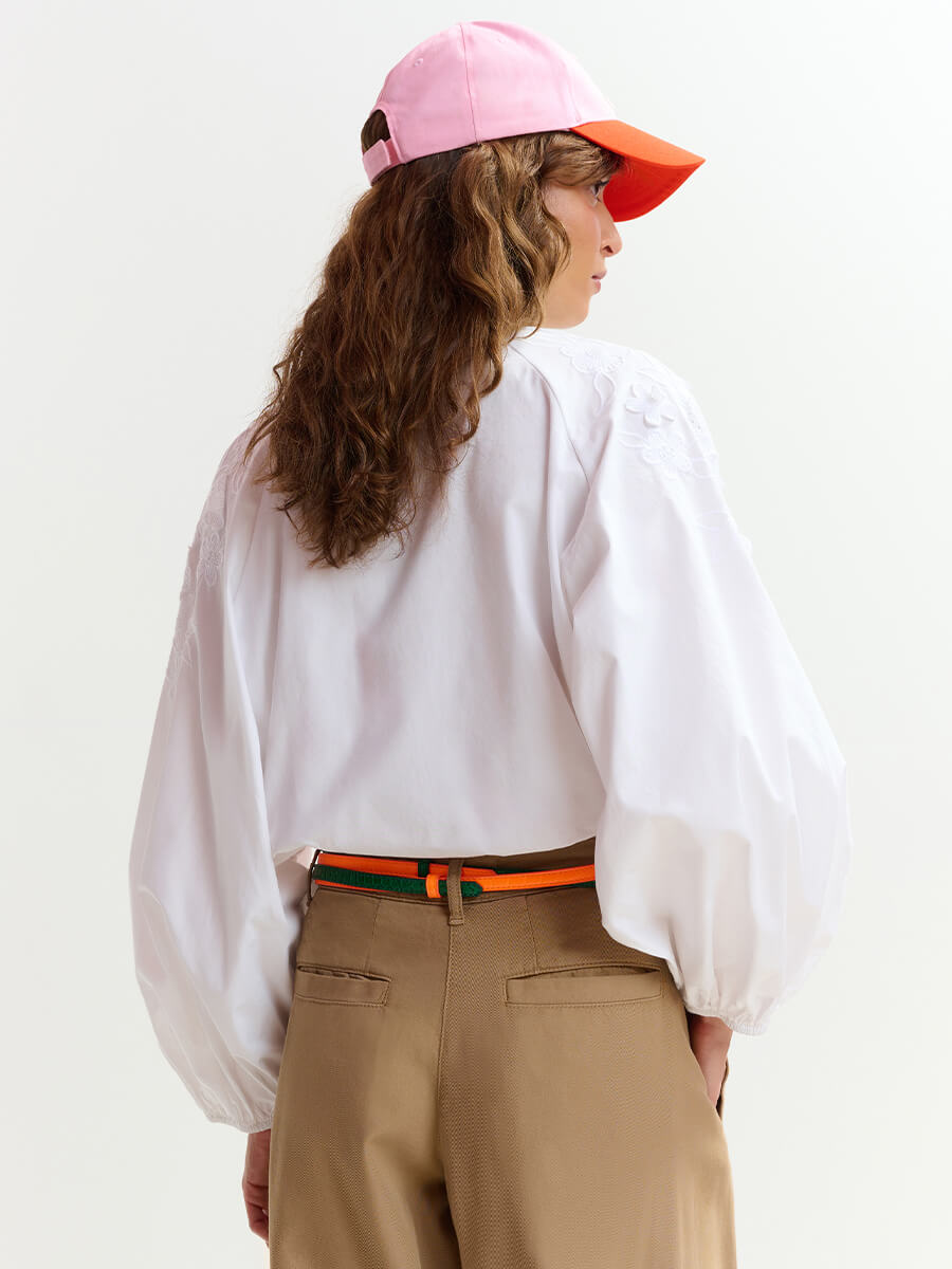 Essentiel Antwerp Joella Appliqué Flower Shirt - White