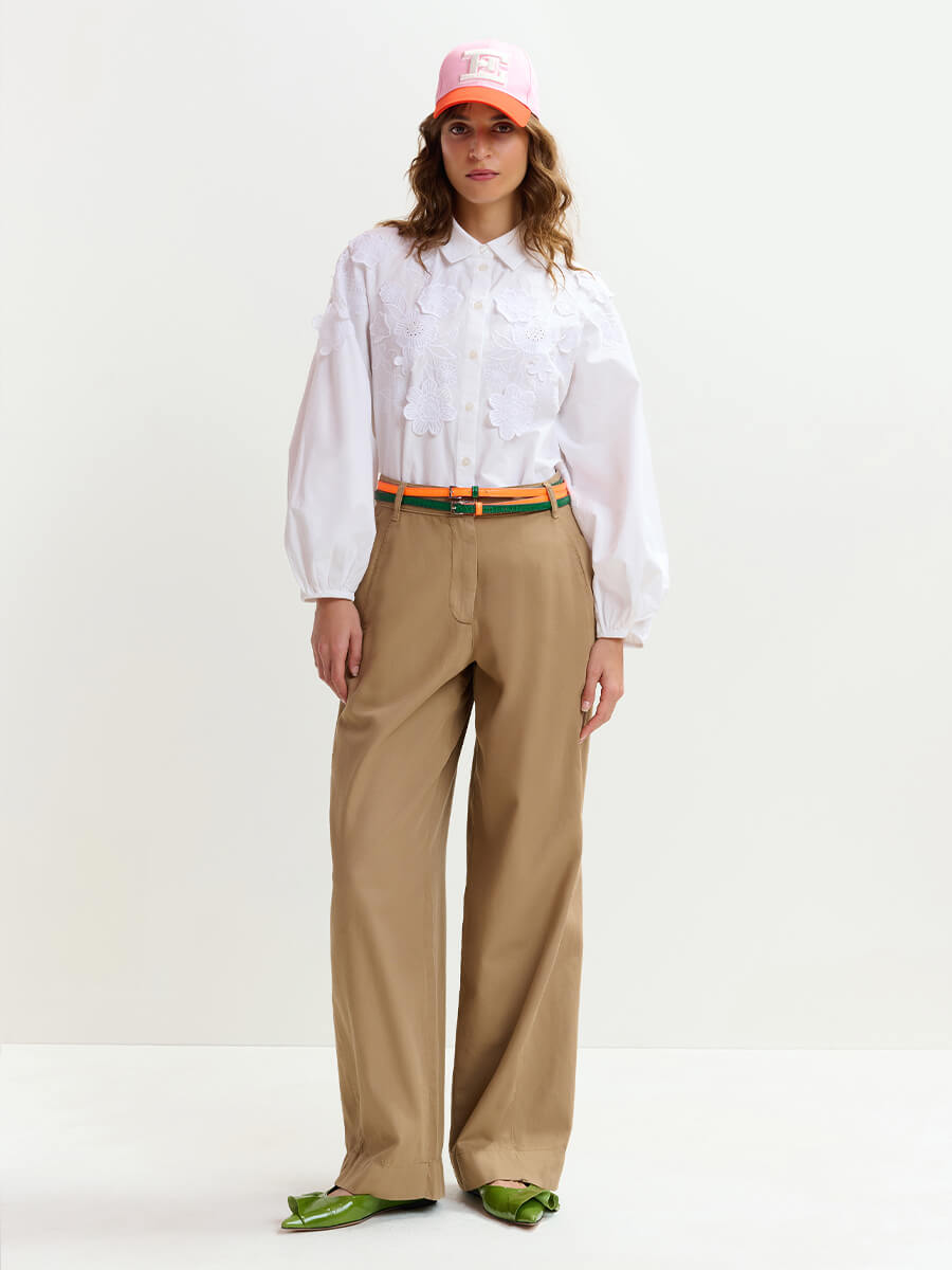 Essentiel Antwerp Joella Appliqué Flower Shirt - White