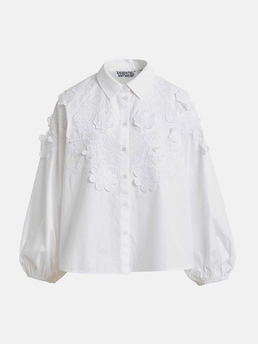 Essentiel Antwerp Joella Appliqué Flower Shirt - White