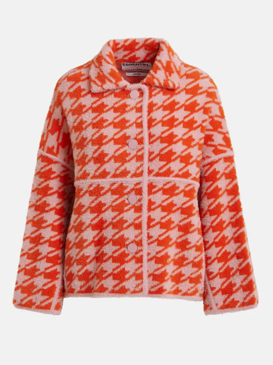 Essentiel Antwerp Joking Knit Jacket - Orange and Dusty Pink