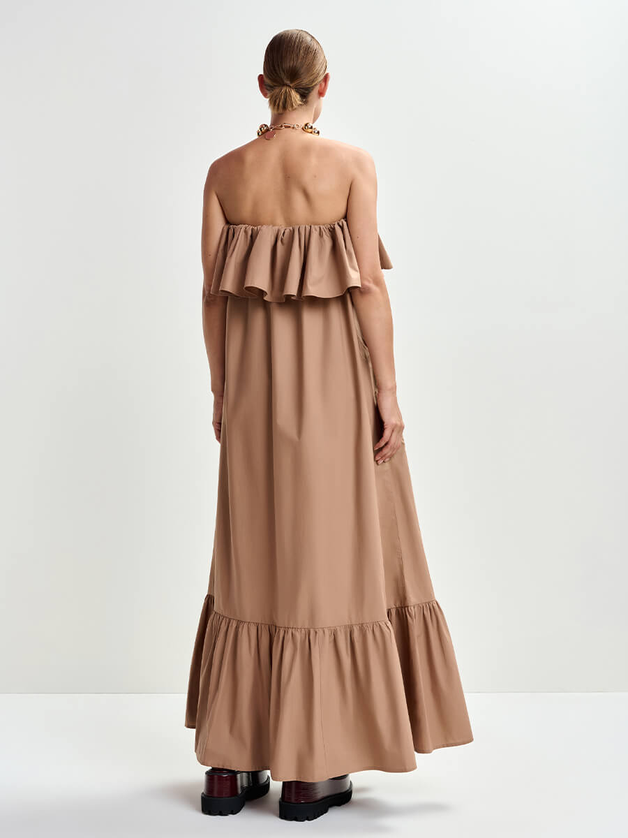 Essentiel Antwerp Joyce Belted Ruffle Dress - Maple