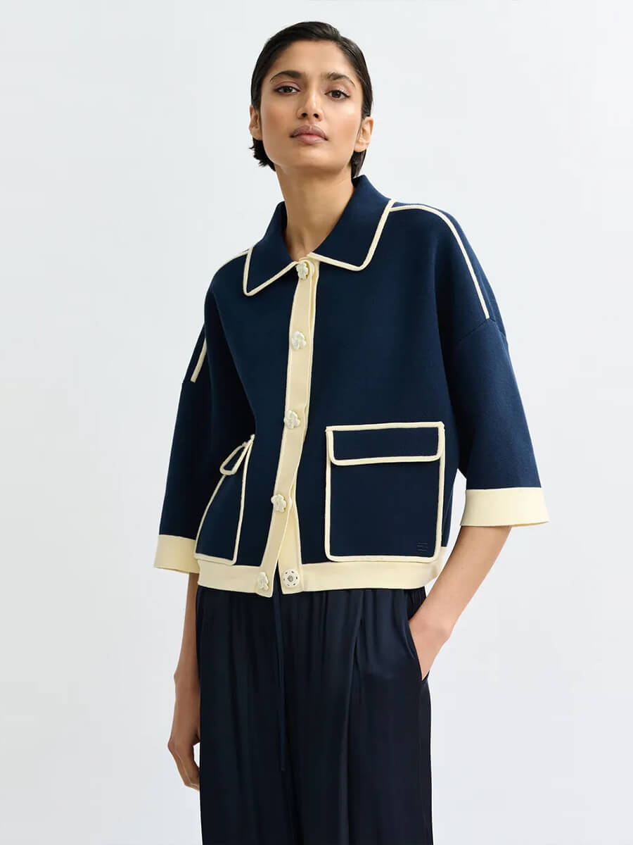 Essentiel Antwerp Jugly Cardigan - Navy