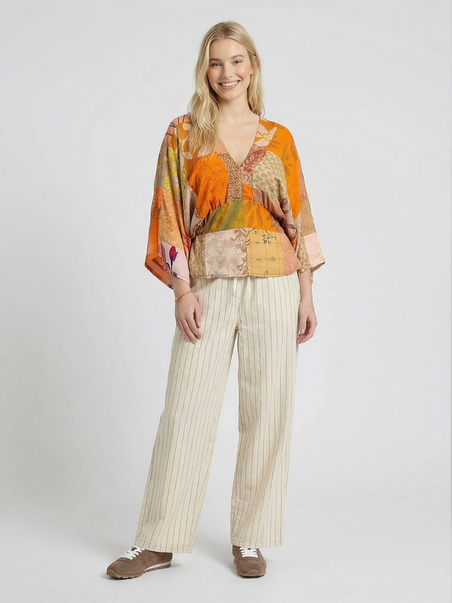 Juno Silk Patchwork Top - No.76