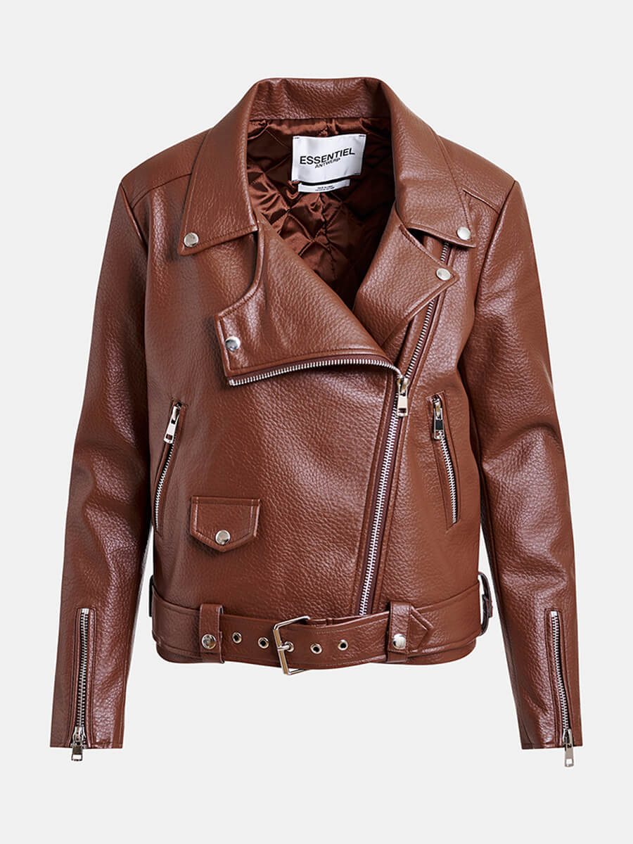 Essentiel Antwerp Jup Fitted Perfecto Jacket - Gingerbread