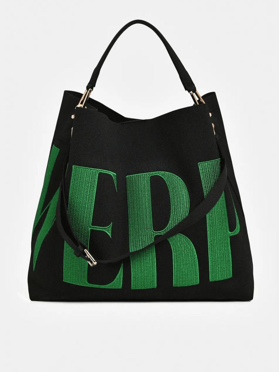 Essentiel Antwerp Karoll Knitted Bag - Charcoal Chic