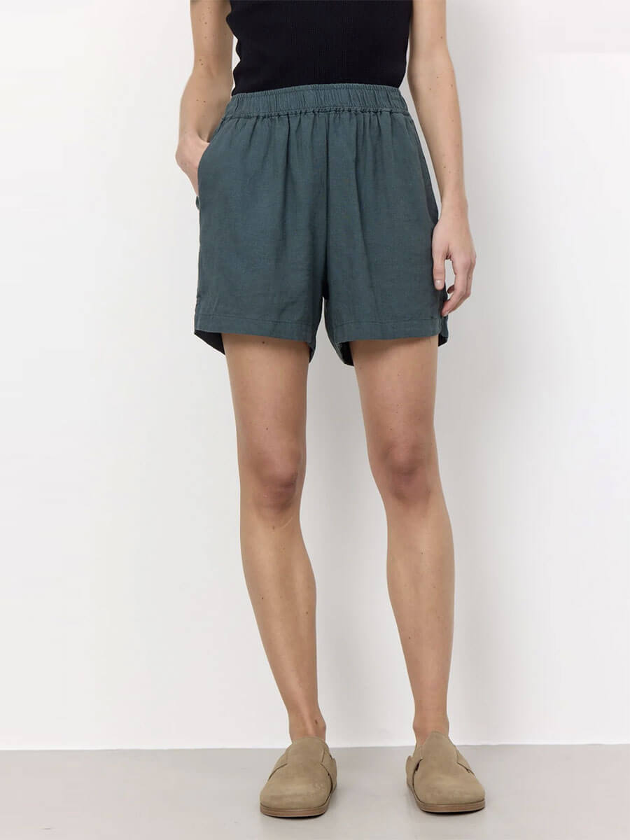 Leveteroom Naja 8 Linen Shorts - Deep Teal