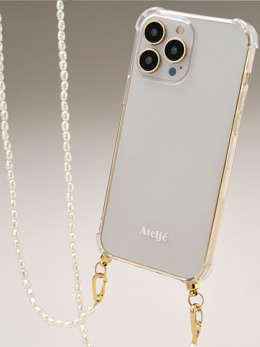 Ateljé Long Phone Cord - Pearl Drop