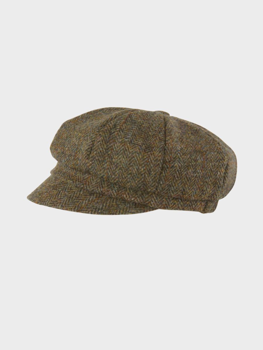 MJM - Barones Harris Tweed Hat - Green Herringbone