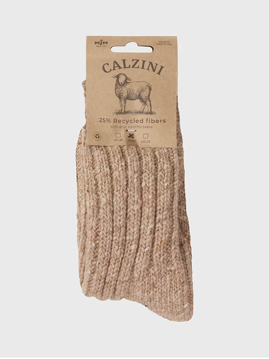 MJM - Wool Mix Socks Rib Soft - Beige