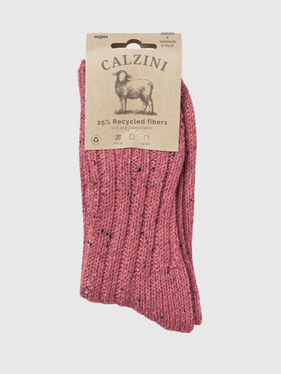 MJM - Wool Mix Socks Rib Soft - Rosa