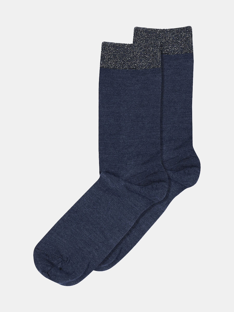 MP Denmark - Wool Silk Ankle Socks - Deep Navy