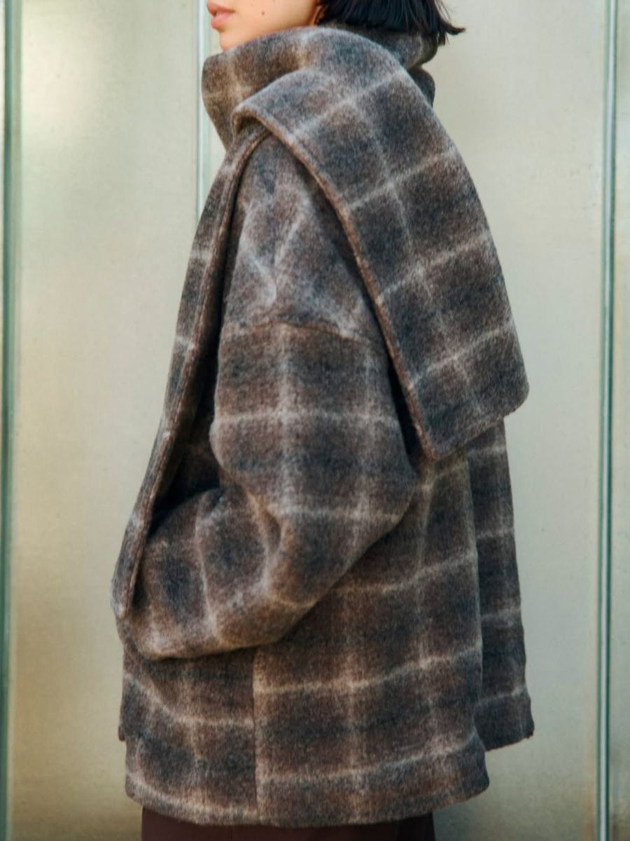 OBJECT Maise Scarf Jacket - Carafe Check