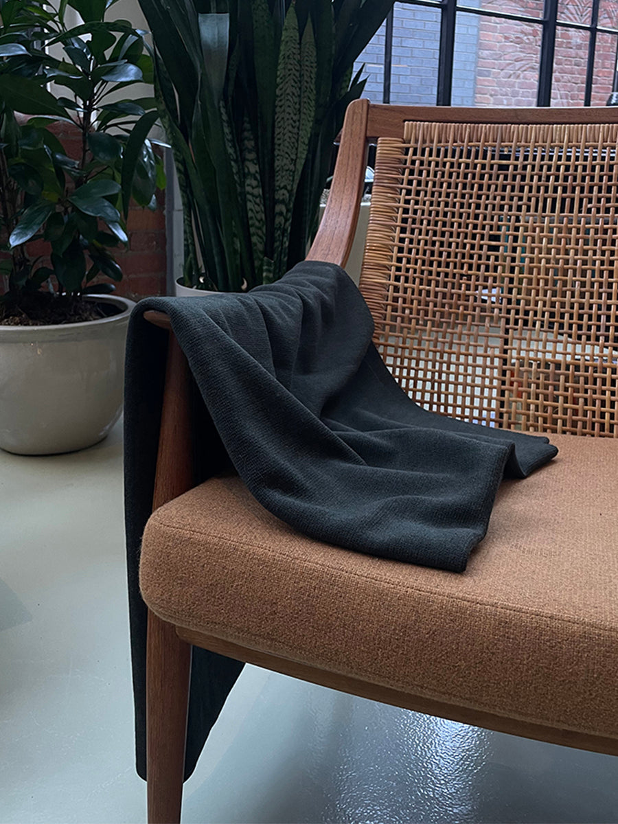 Sibin Merino Blanket - Dark Melange Green