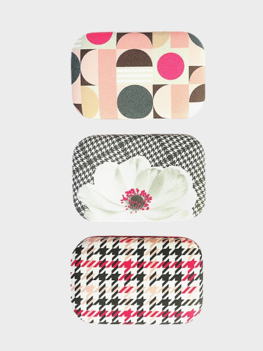 ARTEBENE Mini Box With Mirror - Houndstooth Print