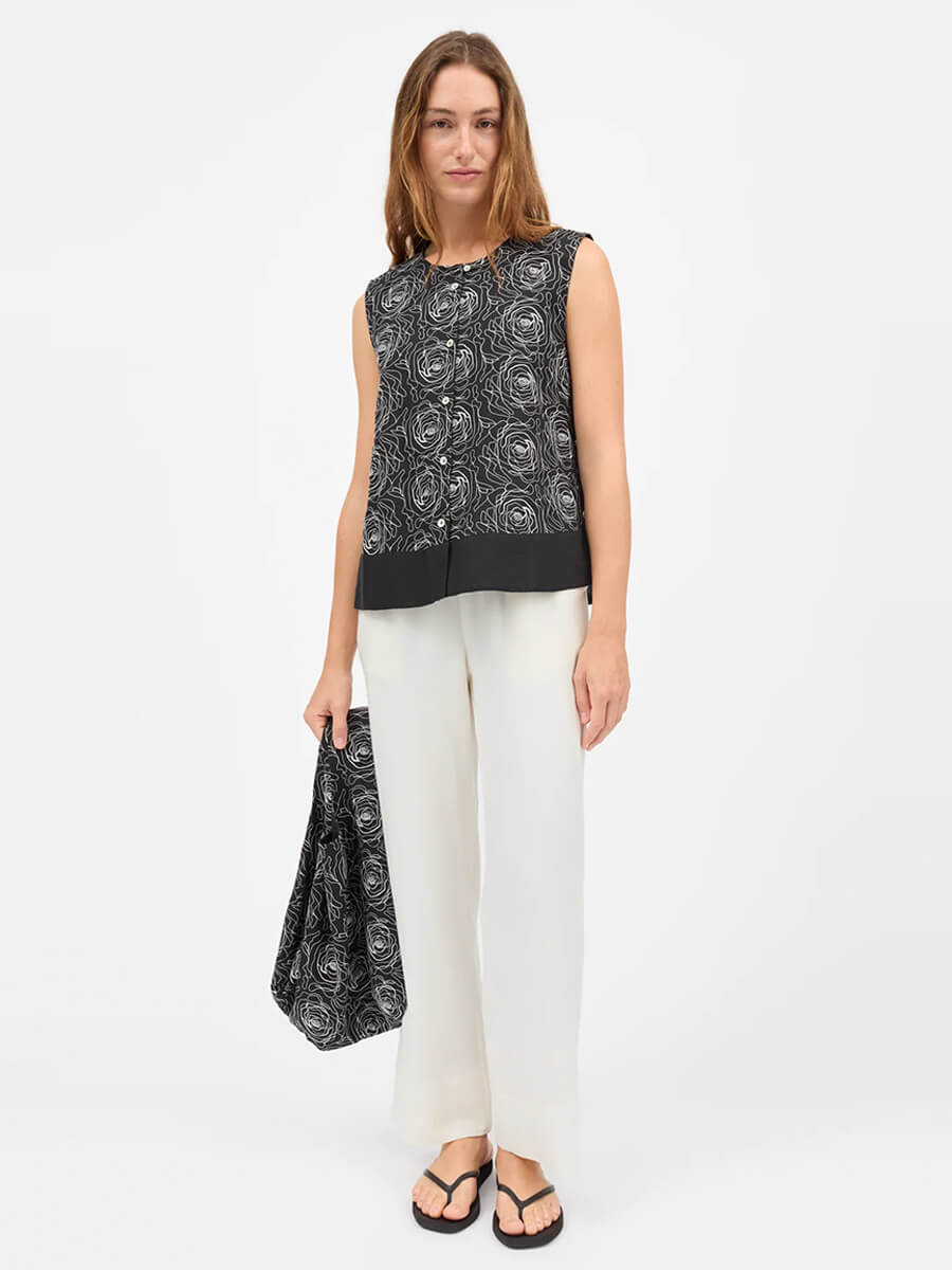 Skull Mollie Top - Black