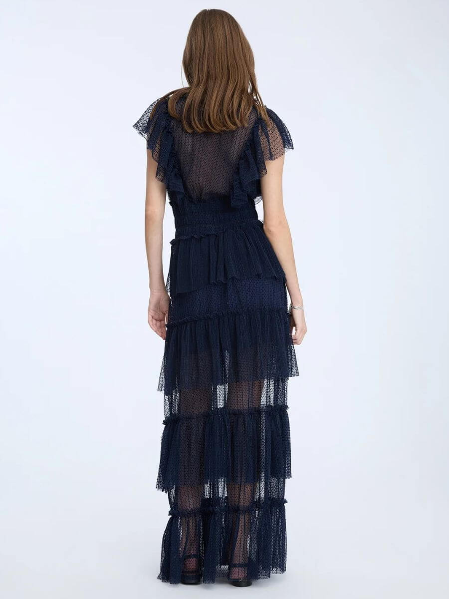 Munthe - Noriz Dress - Navy back view