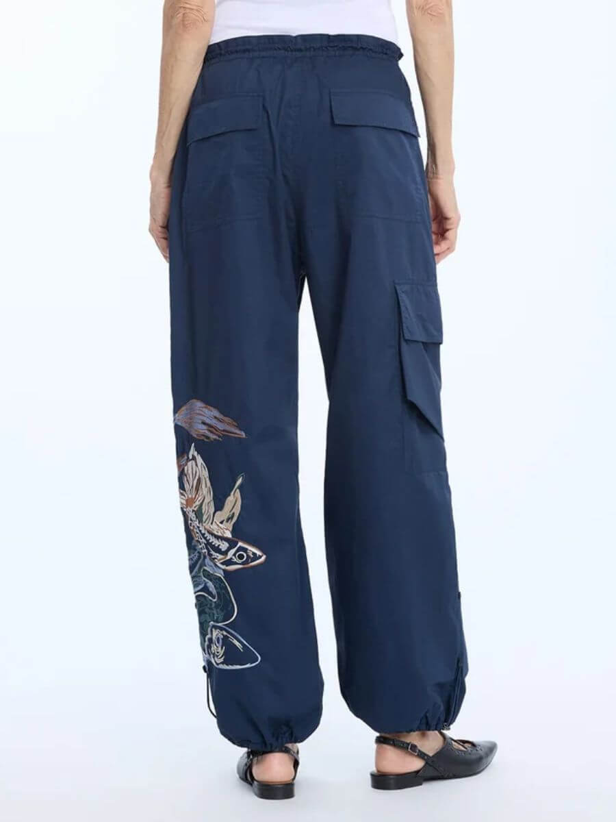 Munthe - Unform Pants - Navy back view - flap patch pockets