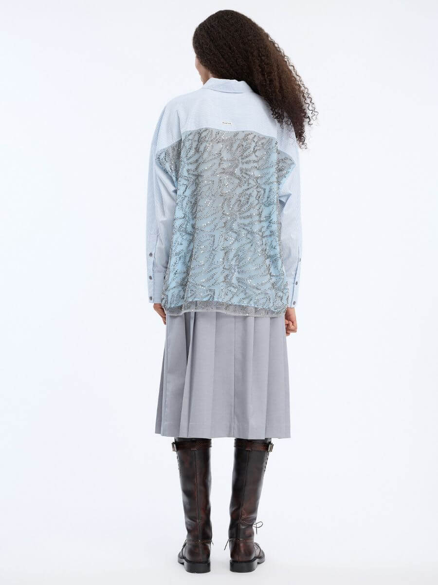 Munthe - Vontario Shirt - Stripe Blue back view