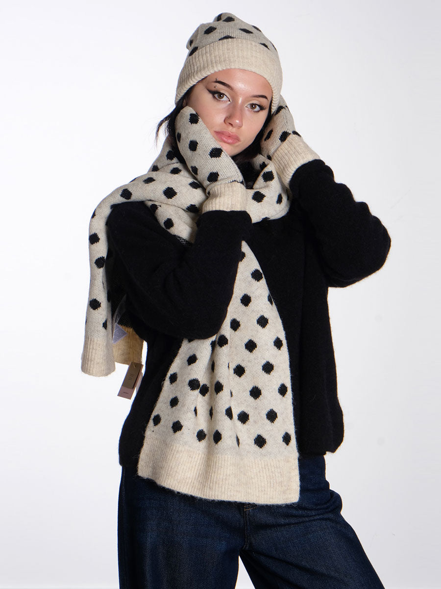 NUMPH - Nuollie Knitted Hat Scarf mittens- Spots