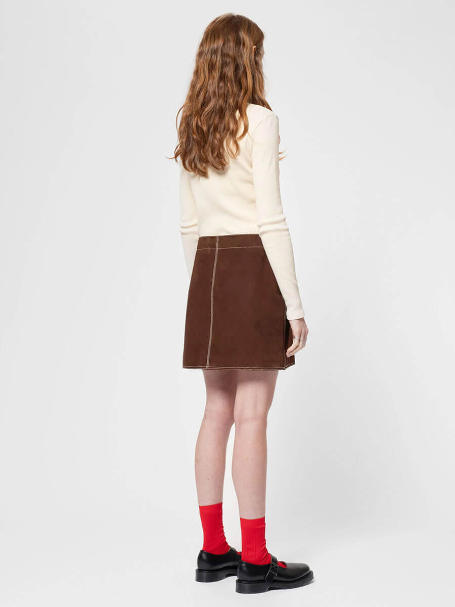 Nudie Jeans Elvy western suede skirt