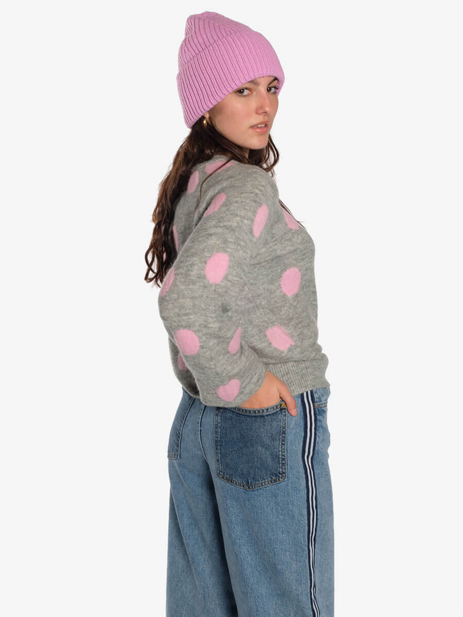 Numph-Nuellen-Pullover-+-Object-Gitte-Ribbed-Hat-Orchid