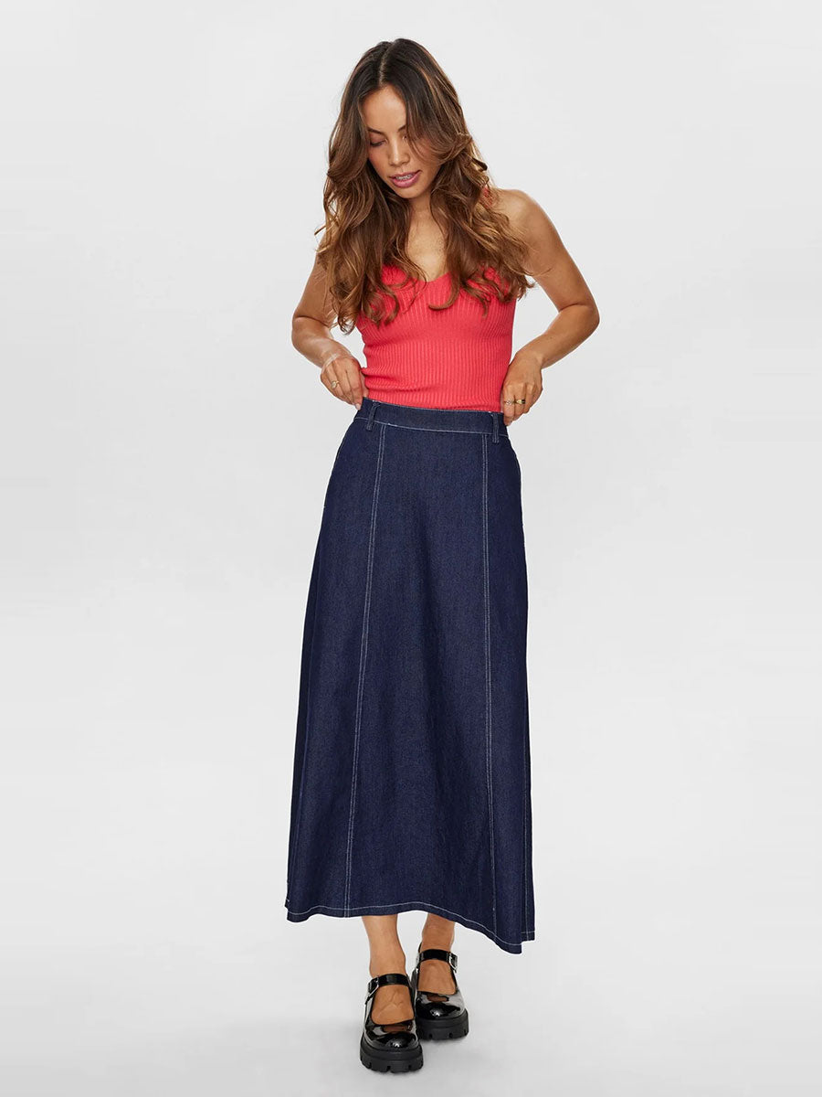 Numph Nuhaven Skirt - Dark Blue Denim