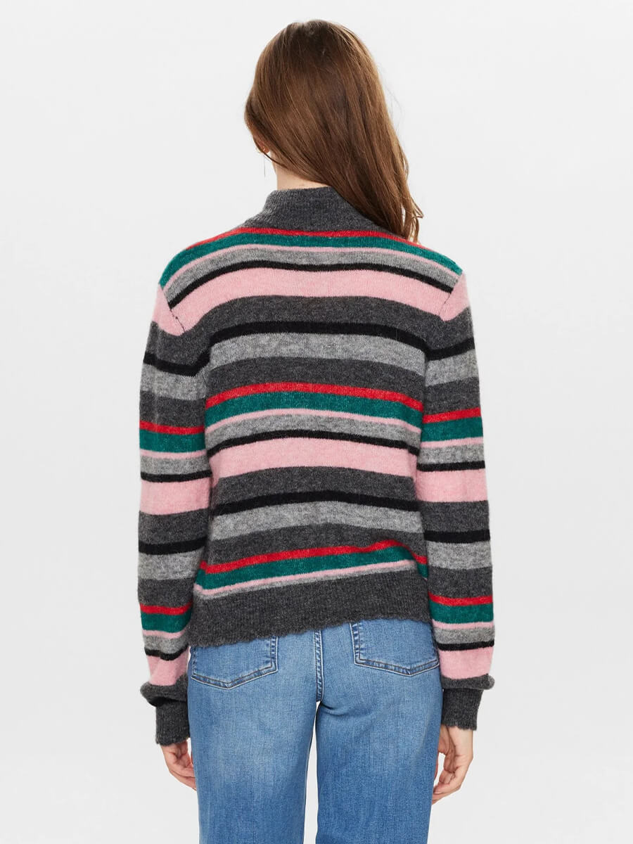 Numph-Nuriette-Stripe-Highneck-Pullover