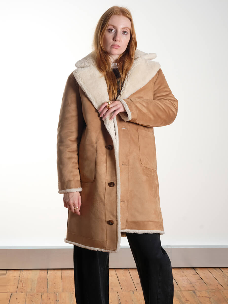 Numph Nuelliot Reversible Coat - Cognac
