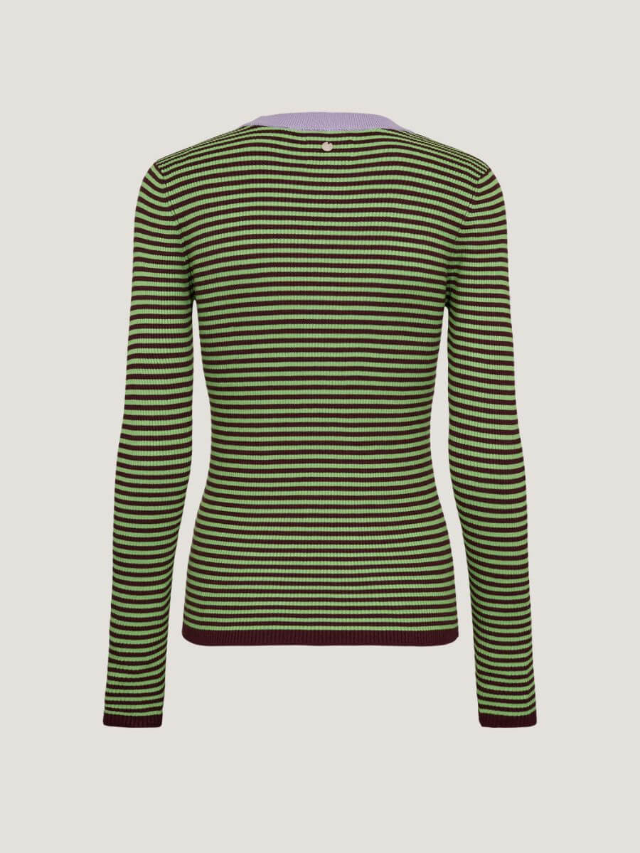 Numph - Filina Pullover - Fig back view showing signature decorative button