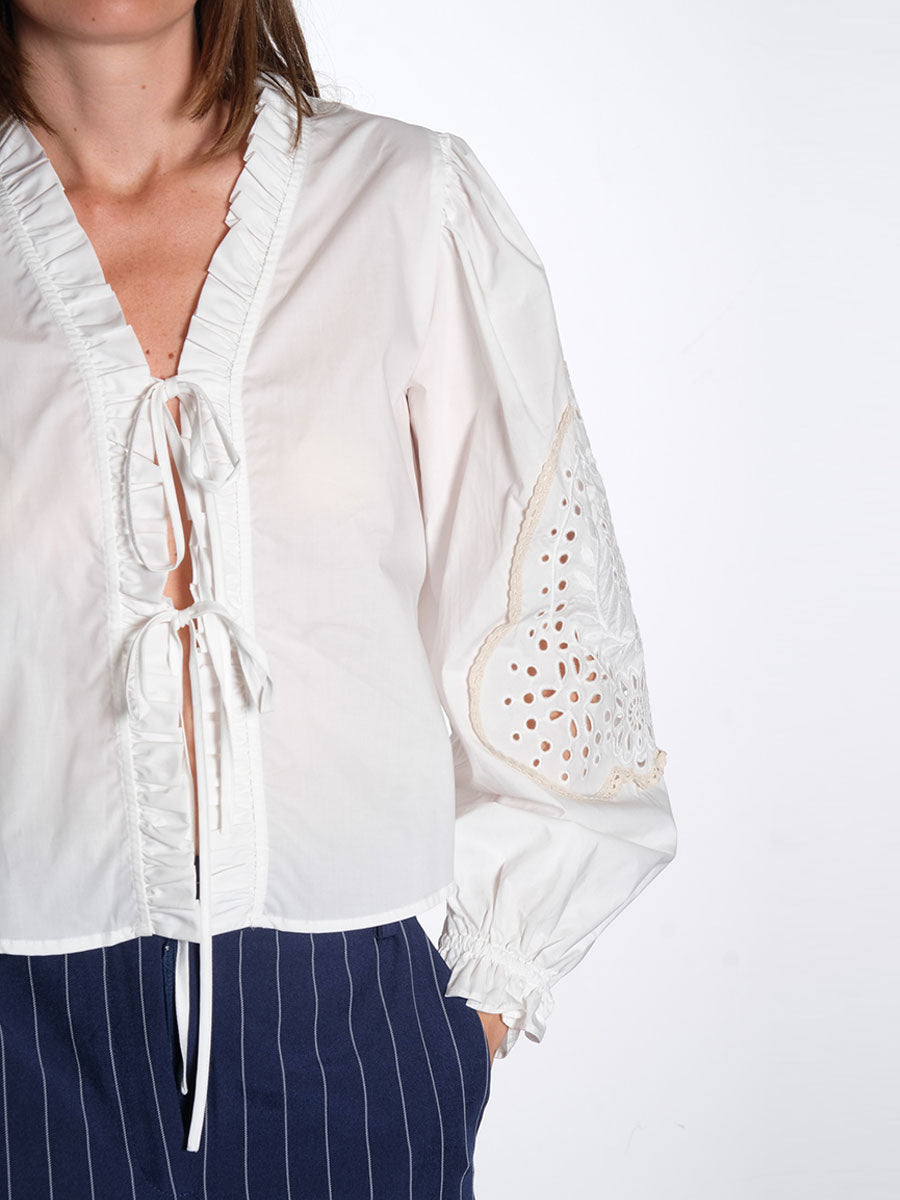 OBJECT
Embroidered Shirt - White Sand