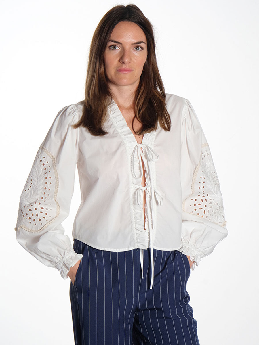 OBJECT
Embroidered Shirt - White Sand