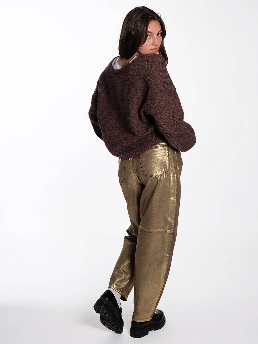 Ganni Gold Foil Stary Jeans