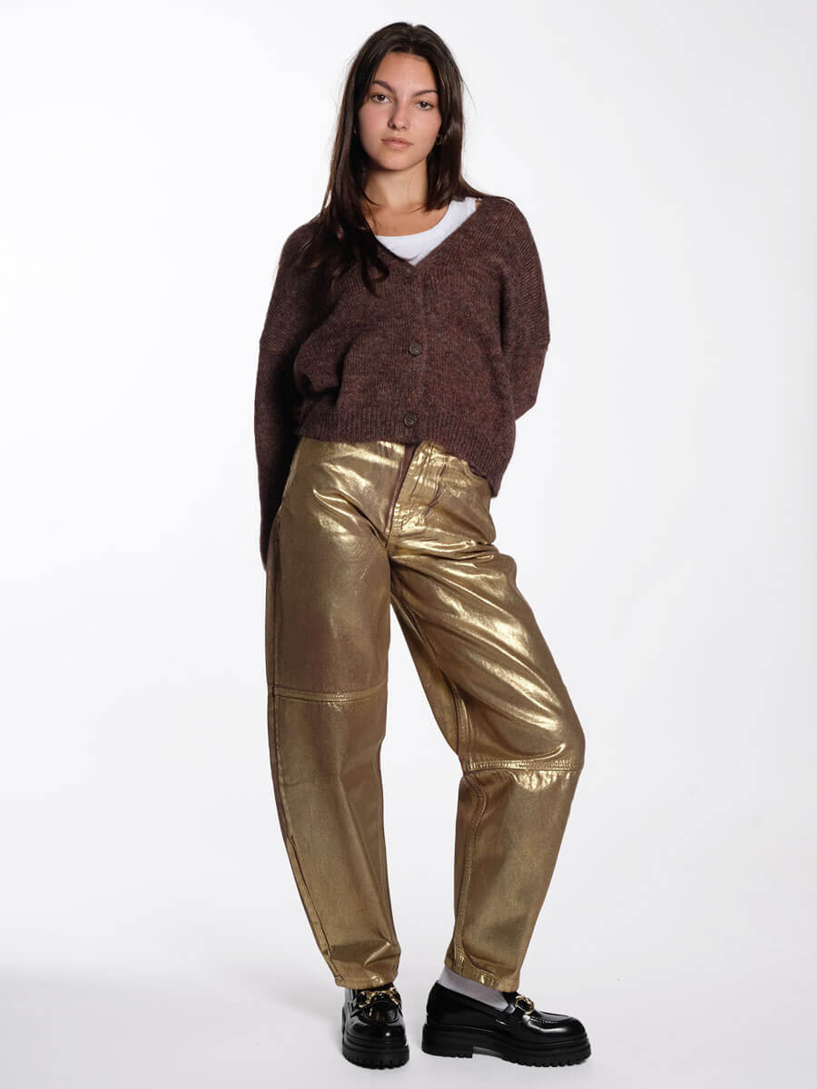 Ganni Gold Foil Stary Jeans