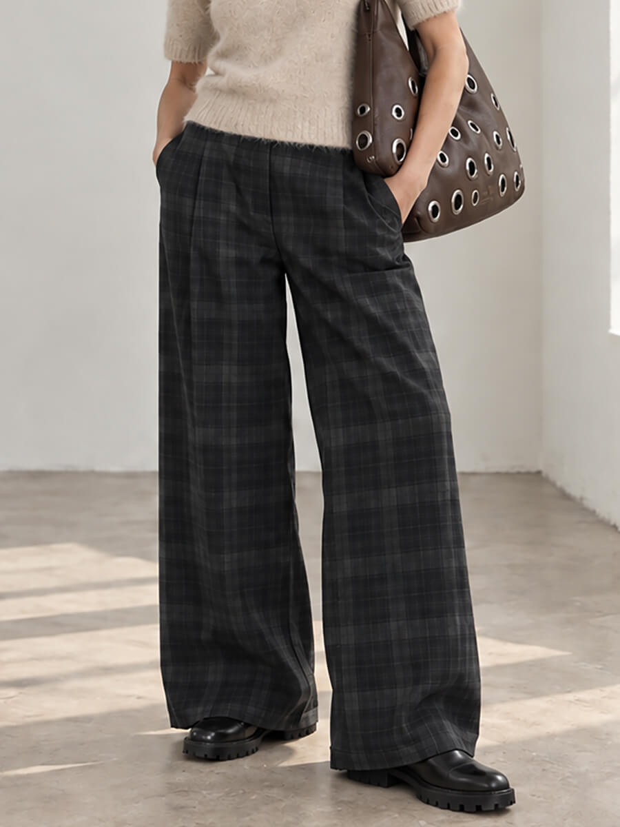 OBJECT Diena Pants - Check Gun Metal