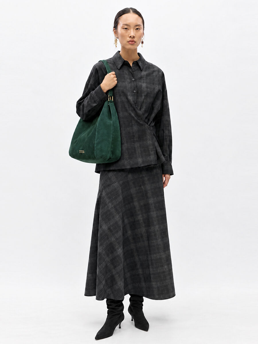 OBJECT
Diena Maxi Skirt - Check Gun Metal