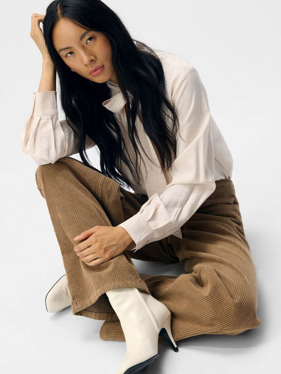 OBJECT Moji Alima Corduory Wide Leg Jeans 