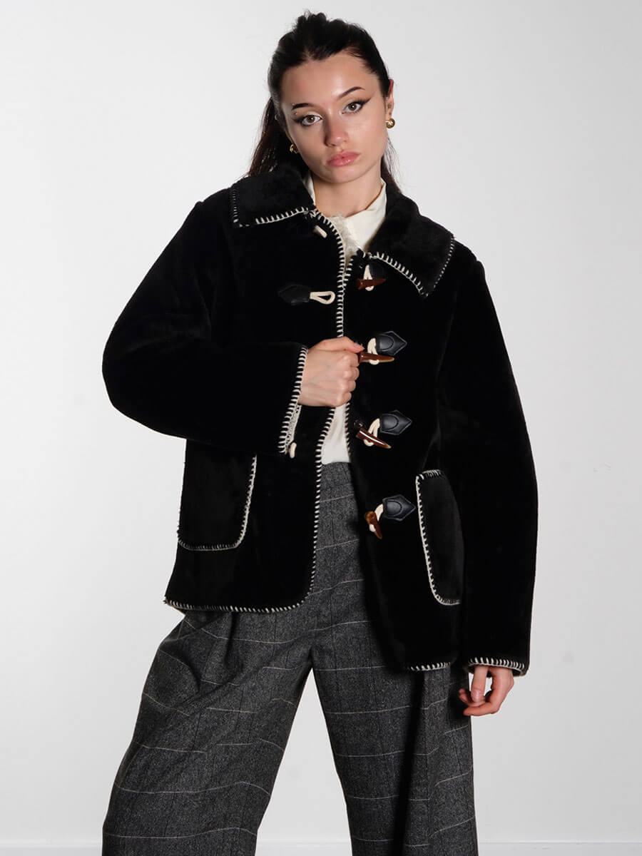 OBJOpal Faux Fur Jacket - Black