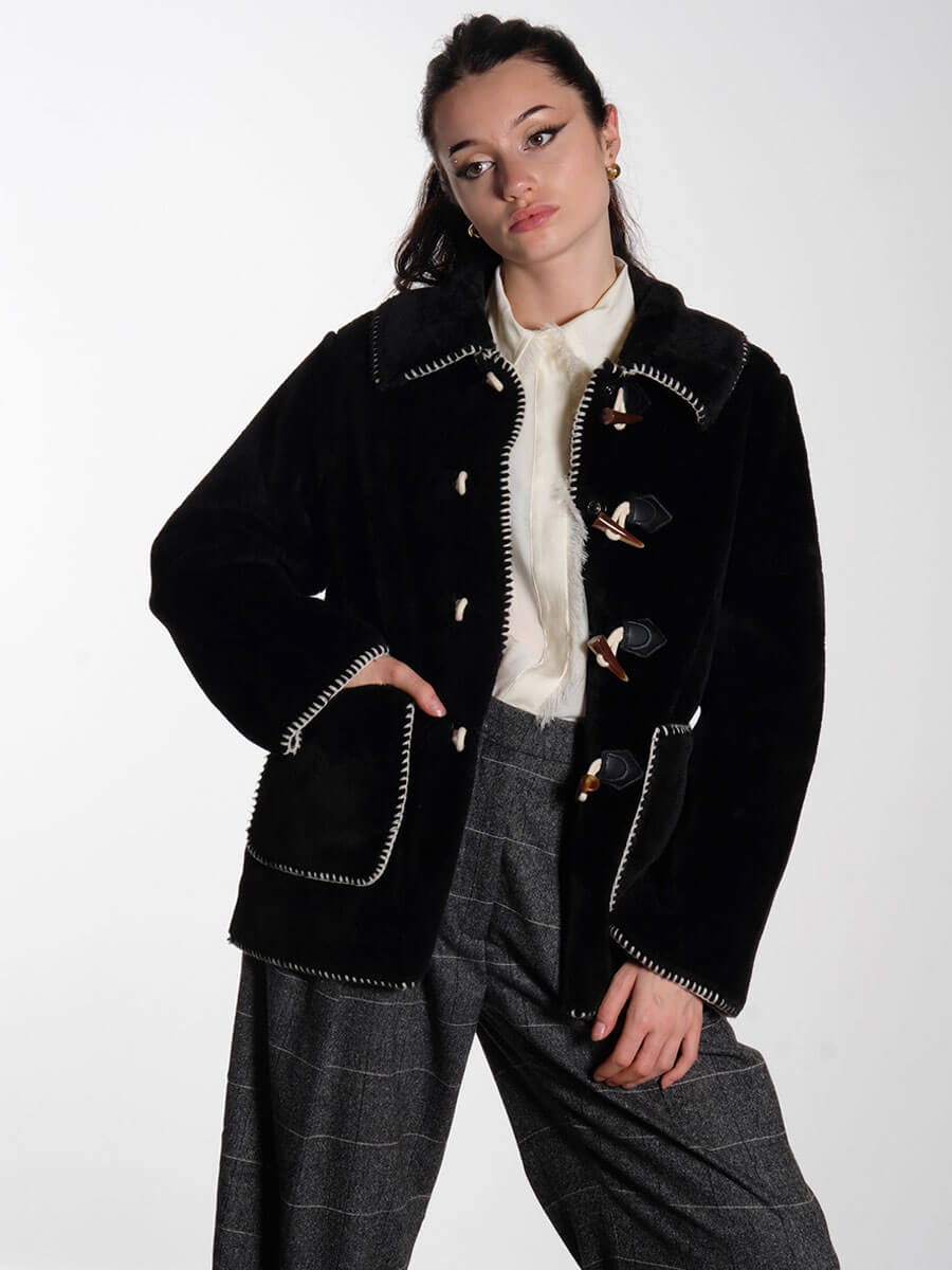 OBJOpal Faux Fur Jacket - Black