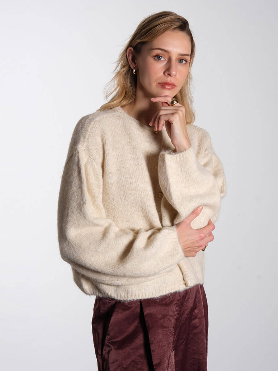 Object - Saggia Cardigan - White sand