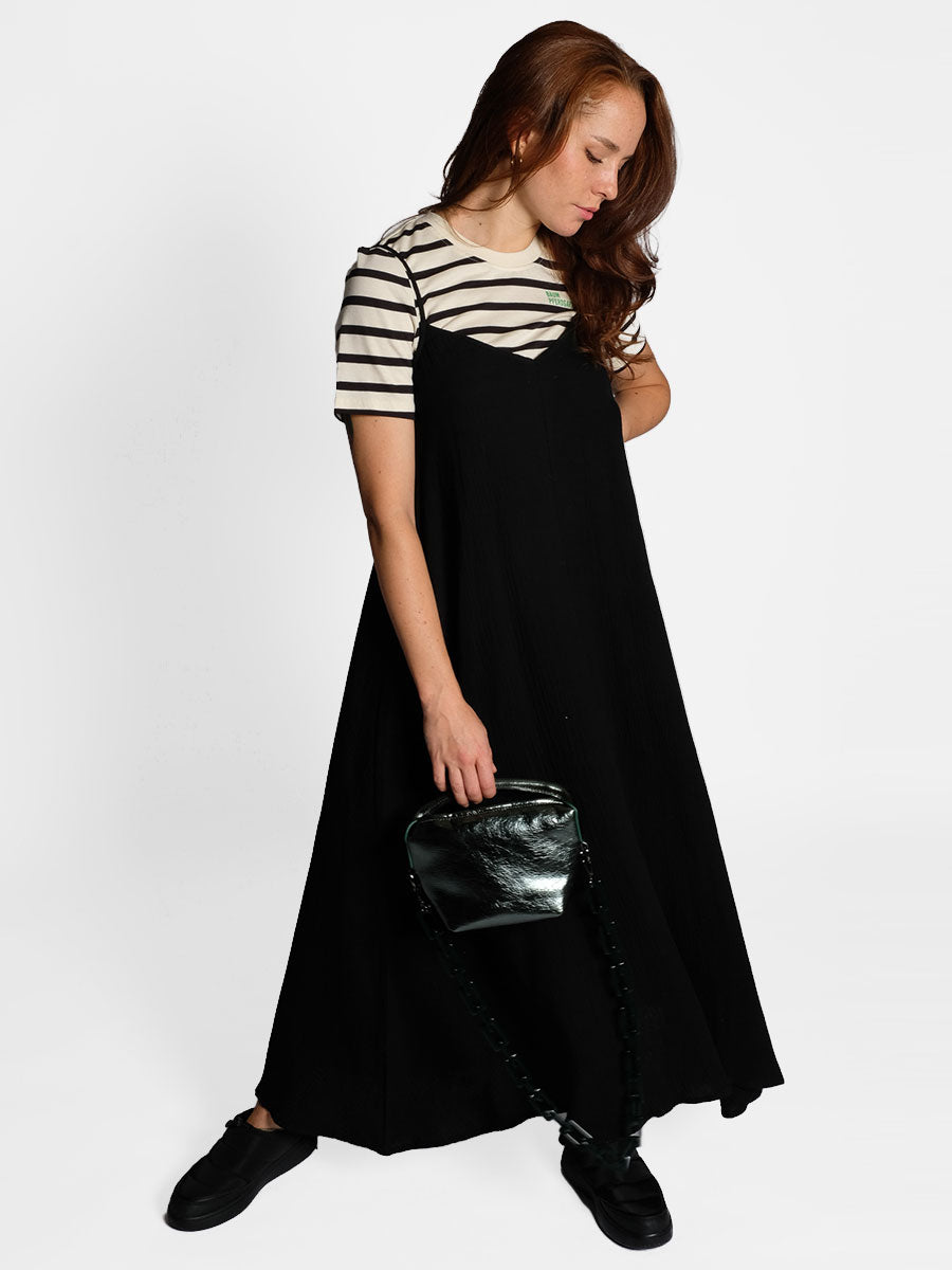 Object Carina Cotton Midi Dress - Black