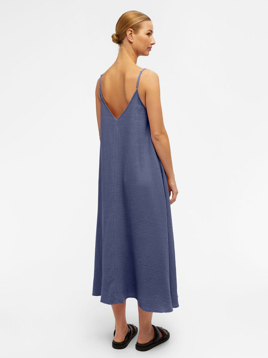 Object Carina Cotton Midi Dress - Blue Indigo