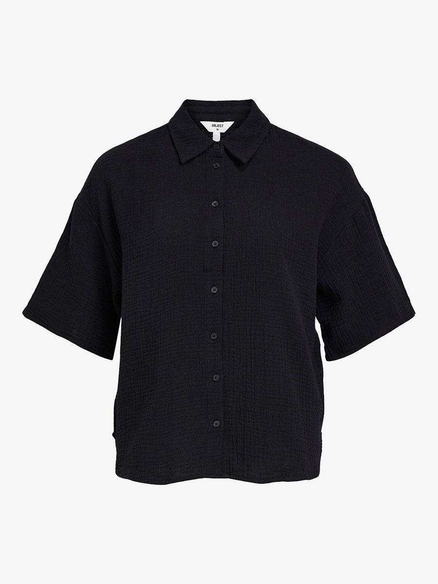 Object Carina Cotton Shirt - Black