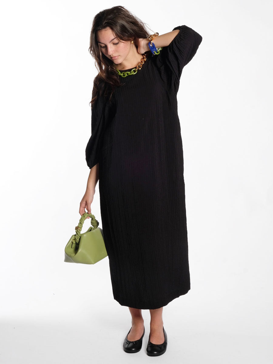 Object-Felicia-Crinkled-Midi-Dress-Black