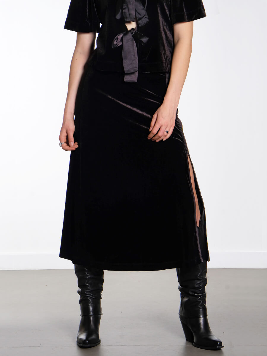 Object-OBJDit-Velvet-Skirt