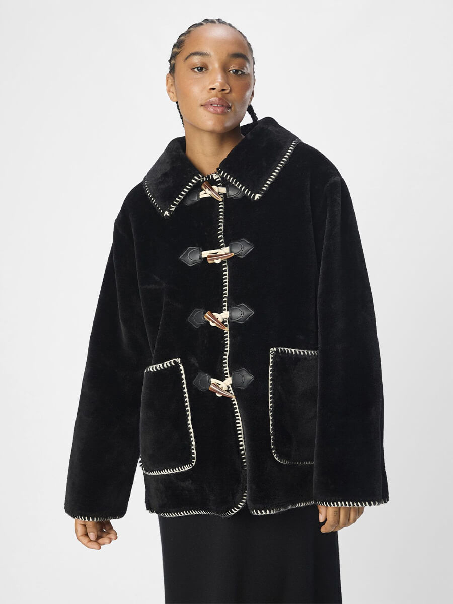 Object-OBJOpal-Faux-Fur-Jacket - Black