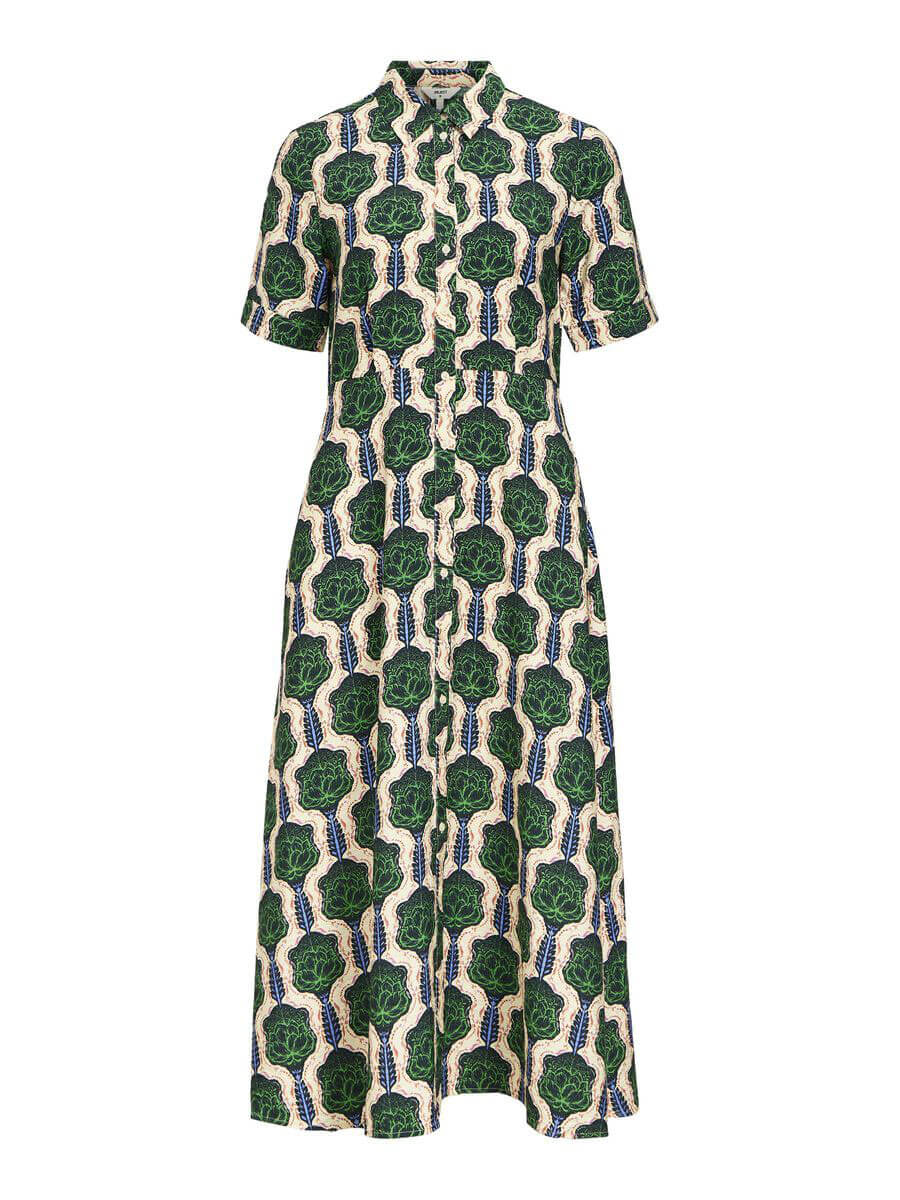 Object Printed Shirt Dress - Treetop