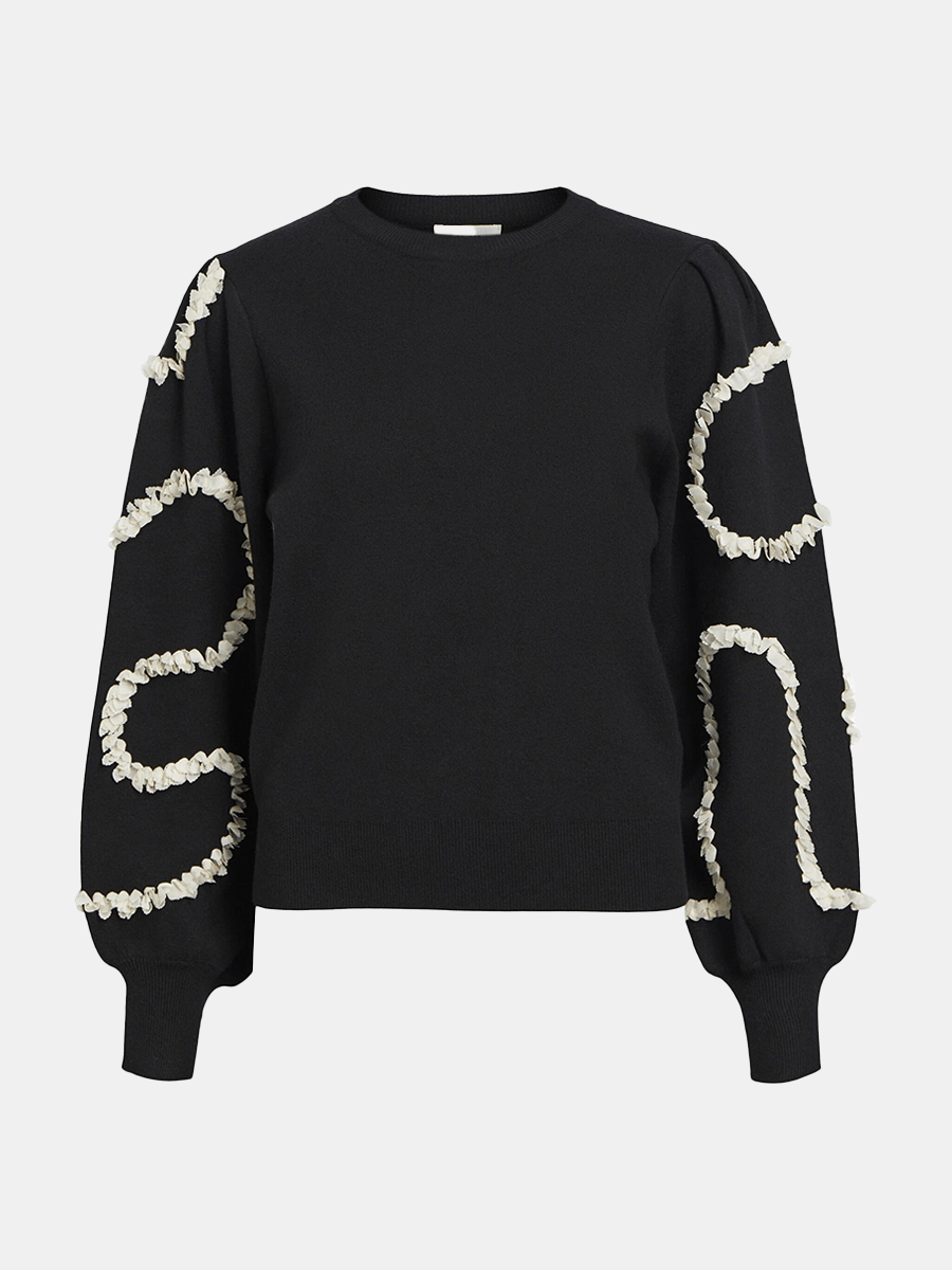 Object Didi Knitted Pullover - Black/Cream